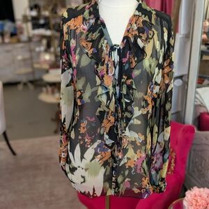 CAbi Multicolor Floral Blouse
